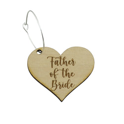 "Father of the Bride" Wood Wine Glass Charms
