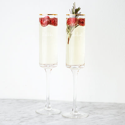 Personalized Gold Rim Contemporary Champagne Flutes (set of 2)