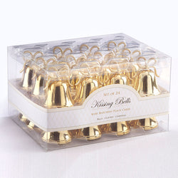 Gold Kissing Bells Place Card/Photo Holder (Set of 24)