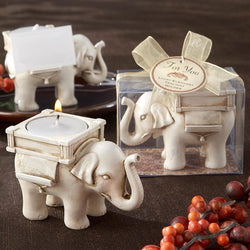 "Lucky Elephant" Tea Light Holder - Gold or Ivory