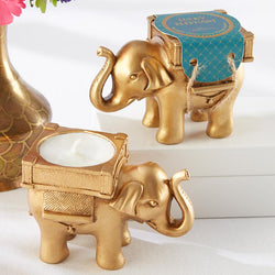 "Lucky Elephant" Tea Light Holder - Gold or Ivory