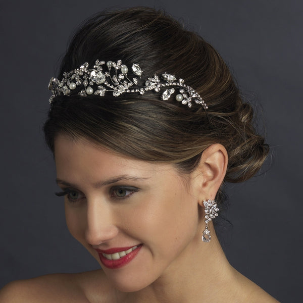 Sparkling Crystal Bridal Headband With Silver Rhinestones