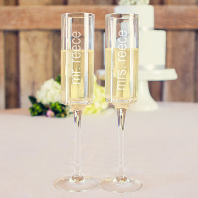 Modern Wedding Toasting Flutes 2 Champagne Flutes Wedding Glasses