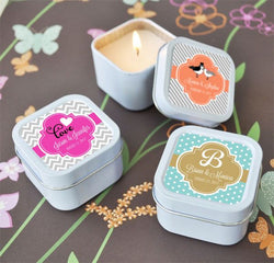 Square Personalized Theme Candle Tins