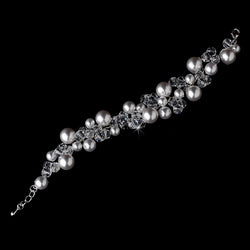 Pearl and Crystal Destination Wedding Bracelet - White or Ivory