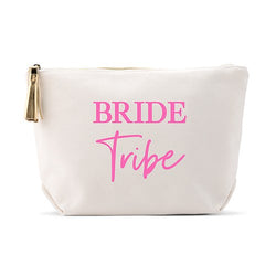 Personalized Canvas Makeup And Toiletry Bag For Women - Bride Tribe