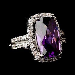 Chic Antique Silver Amethyst Ring