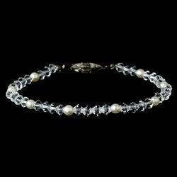 Ivory Pearl Bracelet with Rhinestone Accents