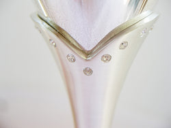 Silver Crystal Lily Wedding Toasting Champagne Flutes