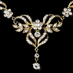 Beautiful Crystal Bridal Jewelry Set - Gold or Silver