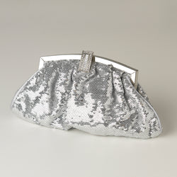 Sequin & Rhinestone Evening Bag - Available in Black or Silver