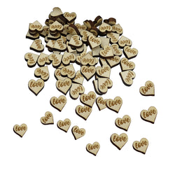 "Love" Heart Shaped Wood Confetti Table Scatter