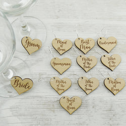 "Bride" Wood Wine Glass Charms