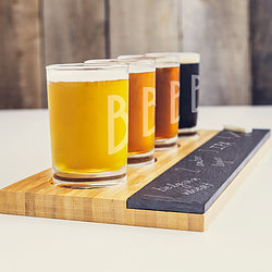 Personalized Bamboo & Slate Craft Beer Tasting Flight