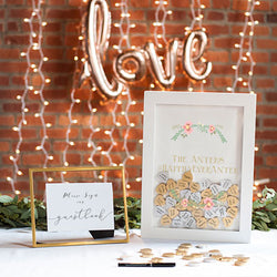 Personalized Floral Heart Drop Guestbook