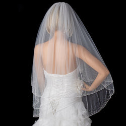 Bridal Wedding Double Layer Fingertip Length Veil