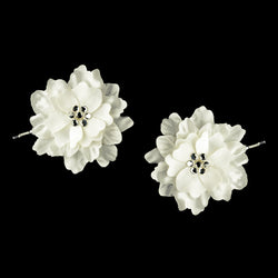 Clear Crystal Flower Accents on Delphinium Flower Bobby Hair Pin