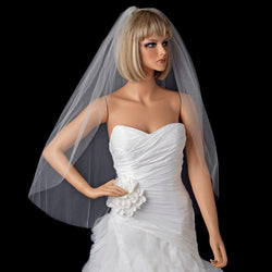 Bridal Wedding Single Layer Cut Edge Fingertip Length Veil