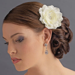 Jeweled Delphinium Flower Bridal Headpiece Clip