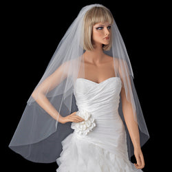 Bridal Wedding Single Waltz Length Cut Edge Veil