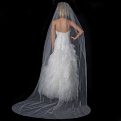 Bridal Wedding Single Layer Cathedral Length Veil