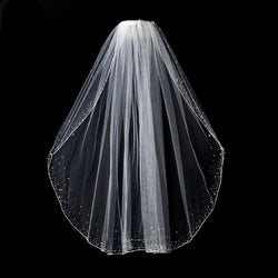 Bridal Veil - Single Layer Elbow Length w/Crystals