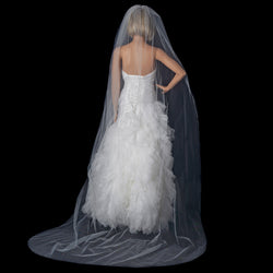 Bridal Wedding Single Layer Cathedral Cut Edge Length Veil