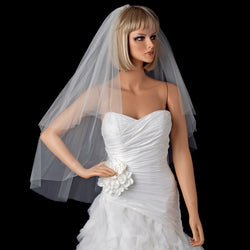 Bridal Wedding Double Layer Cut Edge Fingertip Length Veil