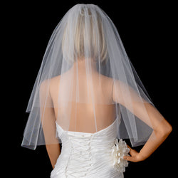 Bridal Wedding Double Layer Elbow Length Cut Edge Veil