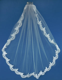 Bridal Wedding Veil Single Layer Fingertip Length