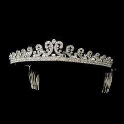 Silver Clear Rhinestone Kate Middleton Inspired Bridal Tiara Comb Headpiece