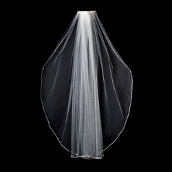 Bridal Veil Swarovski Rhinestone Edge Veil Single Layer Elbow Length Veil