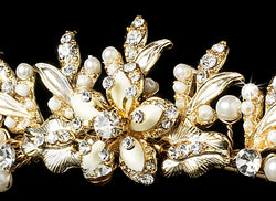 Gold and Ivory Bridal Tiara