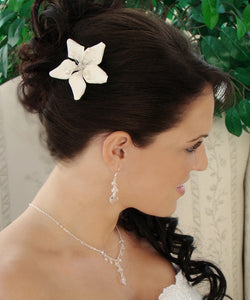Starfish Orchid Style Bridal Comb with Crystals Comb