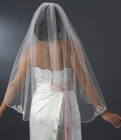 Bridal Wedding Single Layer Fingertip Veil