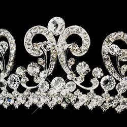 Silver Rhinestone Bridal Tiara Headpiece
