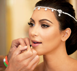 Silver Clear Round Rhinestone Kim Kardashian Inspired Floral Bridal Headband Headpiece