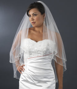 Bridal Wedding Double Layer Fingertip Length Veil