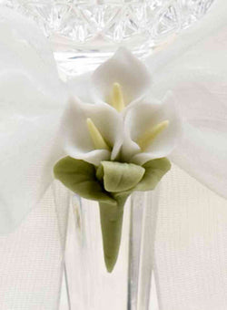 Porcelain Calla Lily Bouquet Wedding Toasting Glasses