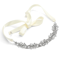 Swarovski Crystal Bridal Headband with Ribbon