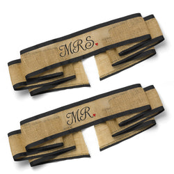 Burlap Chair Sash - Mr. and Mrs.