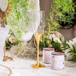 Gold Shimmer Wedding Champagne Flutes