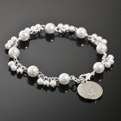 Personalized Romance Pearl Bracelet - Available in White or Ivory