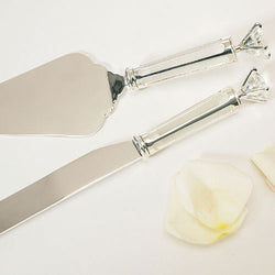 Silver Plated Cake Serving Set With Diamond