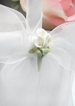 Porcelain Calla Lily Bouquet Wedding Flowergirl Basket