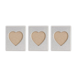 Mini Magnet Back Aluminum Heart Photo Frames (pkg of 3)