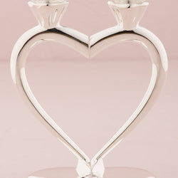 Unique Silver Plated Interlocking Heart Stems Wedding Champagne Flutes