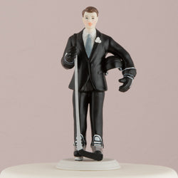 Hockey Player Groom Wedding Cake Topper