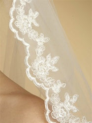 Lace Embroidered Mantilla Wedding Veil