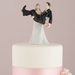 "To Have and to Hold" - Bride holding Groom Cake Topper